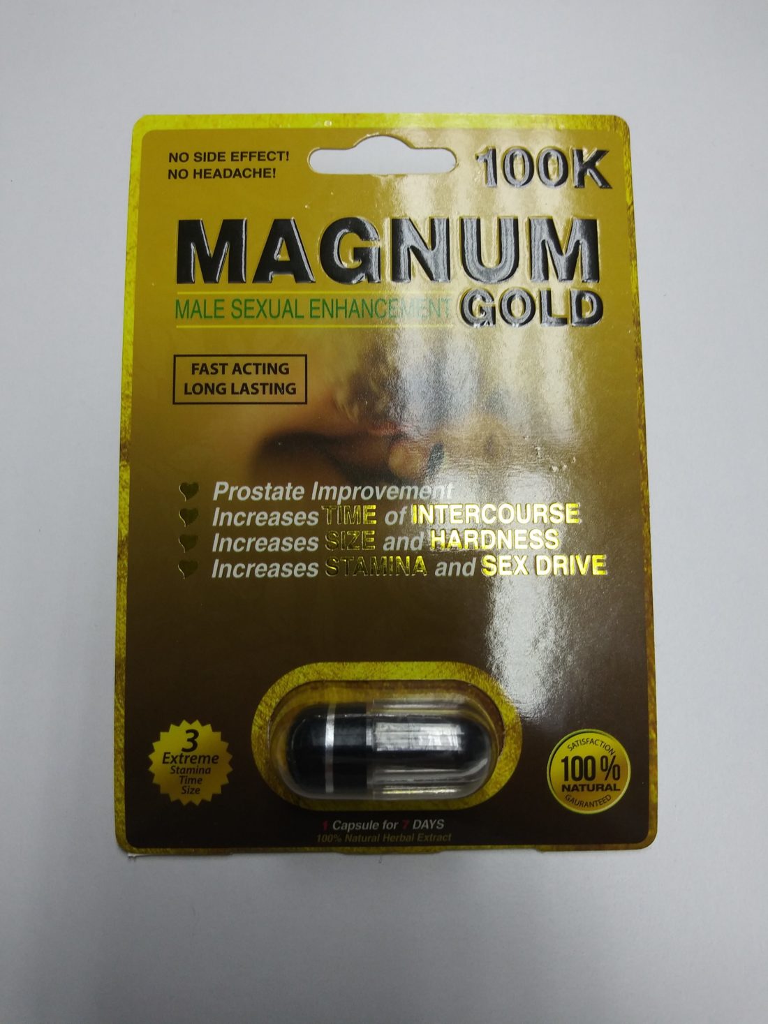 20 Count Magnum Gold 100K Male Sexual Enhancement Pills