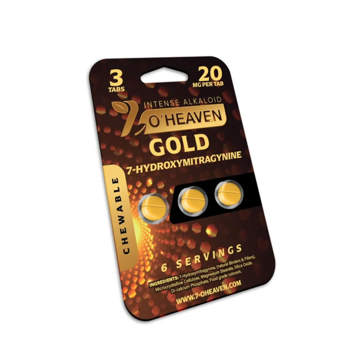 7 O'Heaven 7 Hydroxymitragynine GOLD Edition Intense Alkaloid Chewable Tablets (20MG)