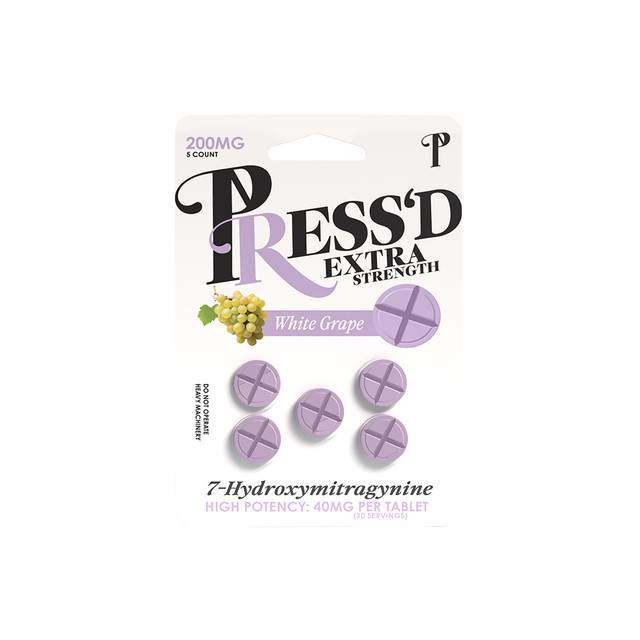 Press'D Extra Strength 7-Hydroxy 40MG Tablets/5ct