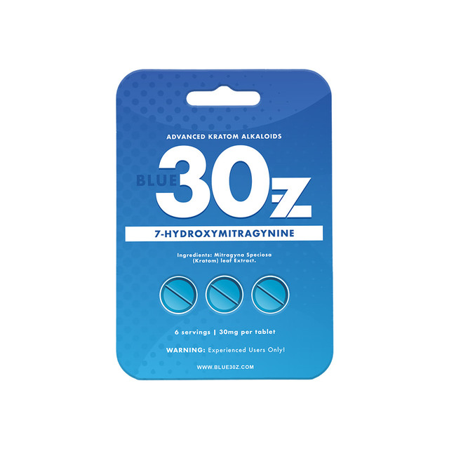 Blue 30z Advanced Kratom Alkaloids 7 Hydroxymitragynine Tablets (30MG)