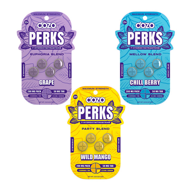 DOZO Perks MAXIMUM Strength 7 Hydroxy 4CT Chewable Tablets (50MG)